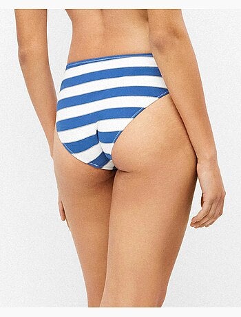 Braga bikini clásica con estampado de rayas y detalles de brillo