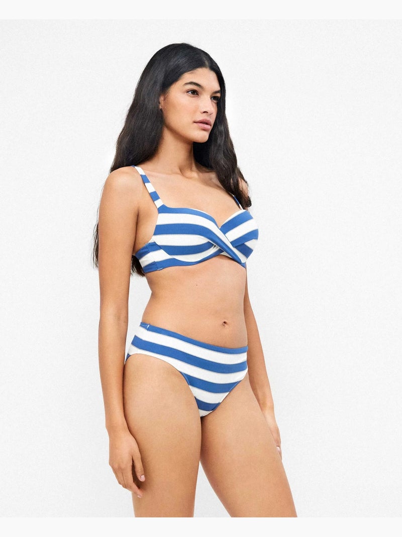 Braga bikini clásica  con estampado de rayas y detalles de brillo Multicolor - Kiabi