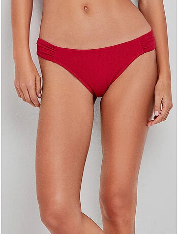 Braga bikini clásica con frunces laterales en tejido de estructura