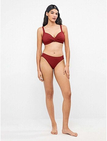 Braga bikini clásica con fruncidos en laterales
