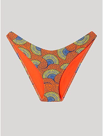 Braga bikini clásica corte en v, en tejido estampado
