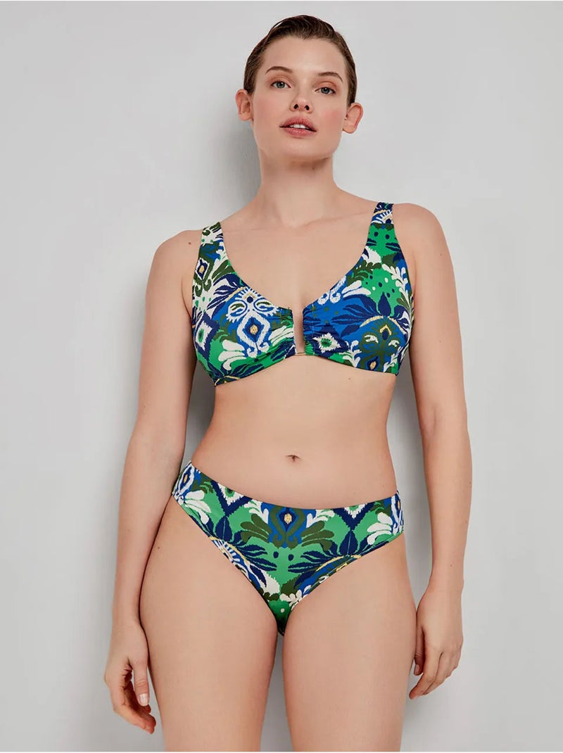 Braga bikini clásica de cintura alta con estampado tribal Multicolor - Kiabi