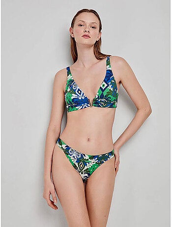 Braga bikini clásica de cintura ancha y estampado tribal
