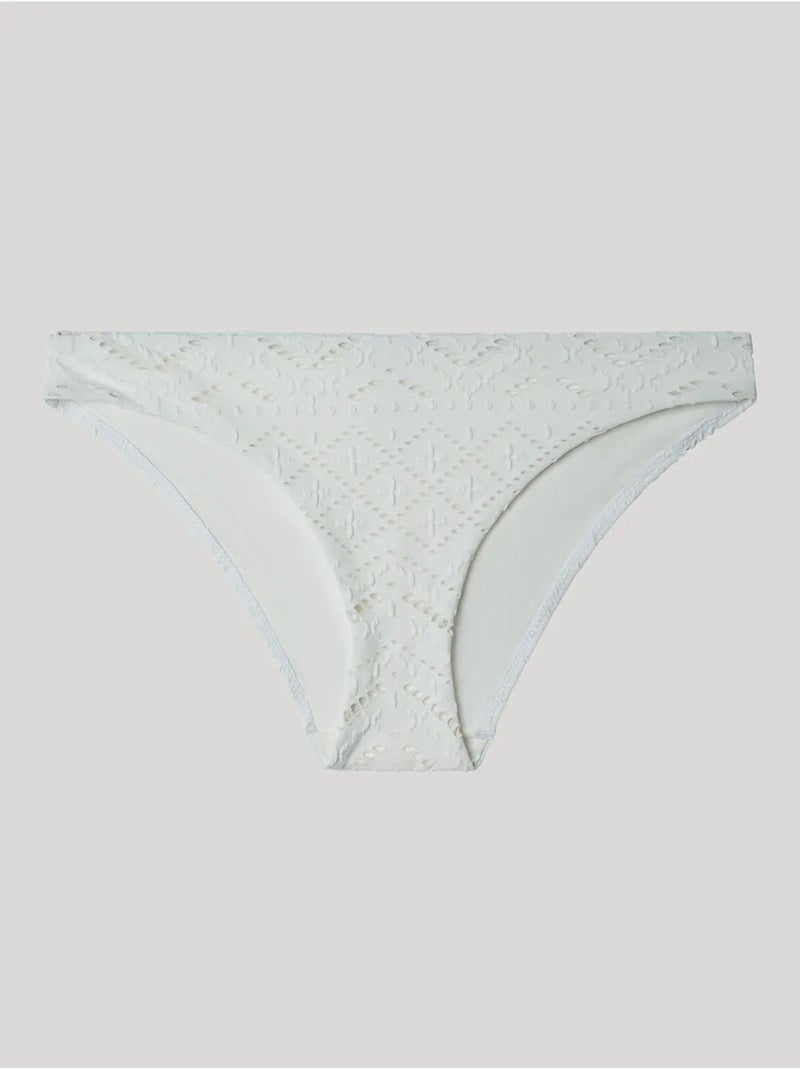 Braga bikini clásica en tejido con troquelado geométrico Blanco - Kiabi