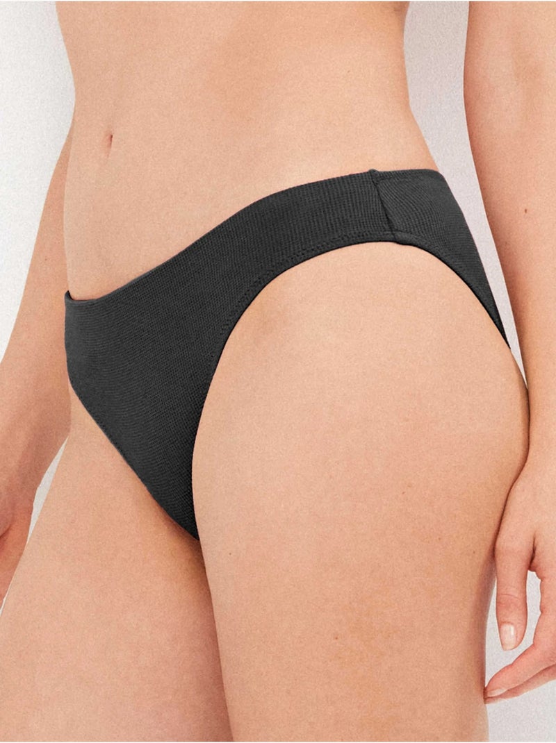 Braga bikini clásica en tejido piqué Negro - Kiabi