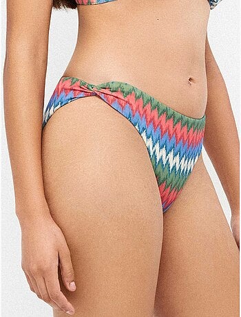 Braga bikini clásica en tejido zig zag con lurex