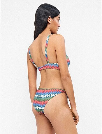 Braga bikini clásica en tejido zig zag con lurex