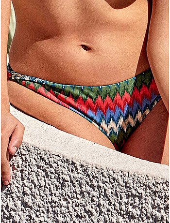 Braga bikini clásica en tejido zig zag con lurex