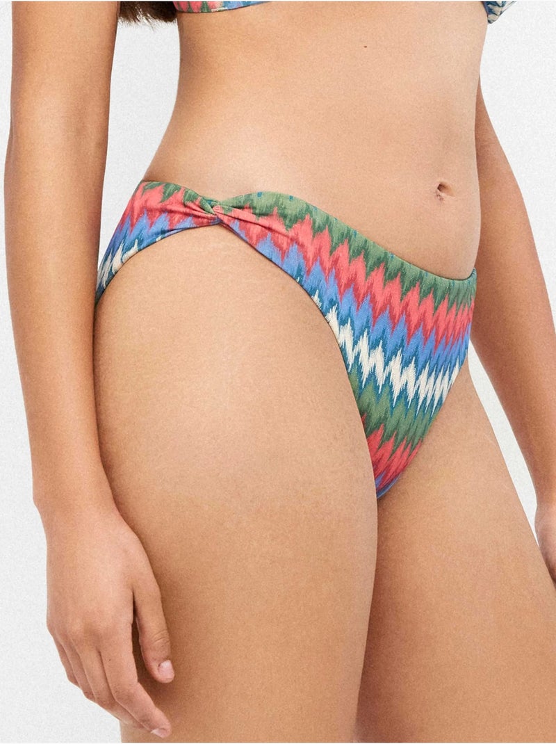 Braga bikini clásica en tejido zig zag con lurex Multicolor - Kiabi