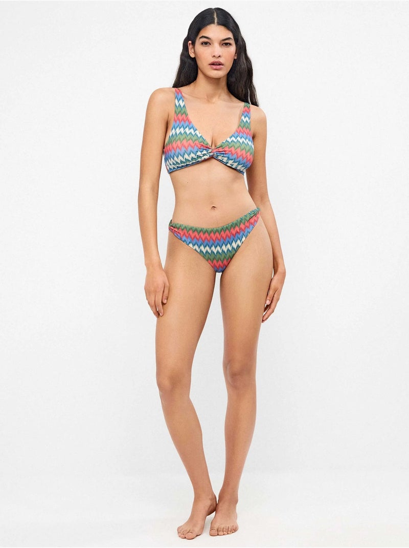Braga bikini clásica en tejido zig zag con lurex Multicolor - Kiabi