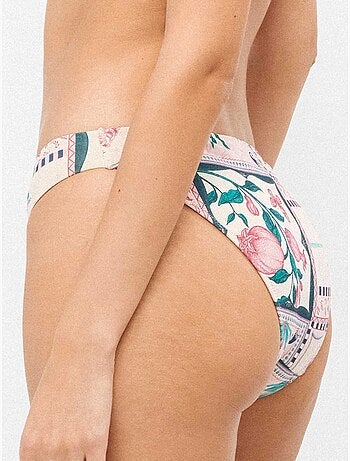 Braga bikini clásica estampada con acabado brillante