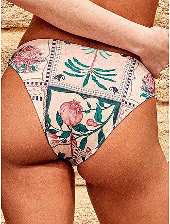 Braga bikini clásica estampada con acabado brillante