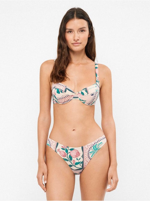 Braga bikini clásica estampada con acabado brillante - Kiabi