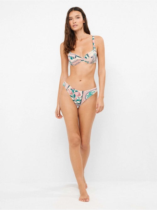 Braga bikini clásica estampada con acabado brillante - Kiabi