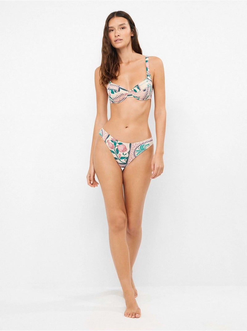 Braga bikini clásica estampada con acabado brillante Multicolor - Kiabi