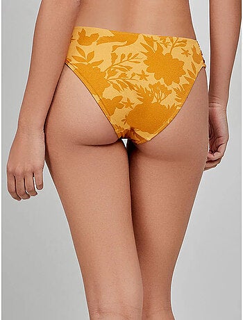 Braga bikini clásica estampada con frunces en los laterales