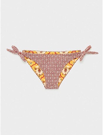 Braga bikini clásica reversible ajustanle en laterales estampada