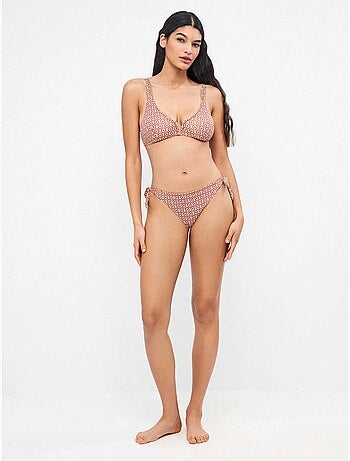 Braga bikini clásica reversible ajustanle en laterales estampada