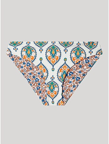 Braga bikini clásica reversible con estampado arabesco