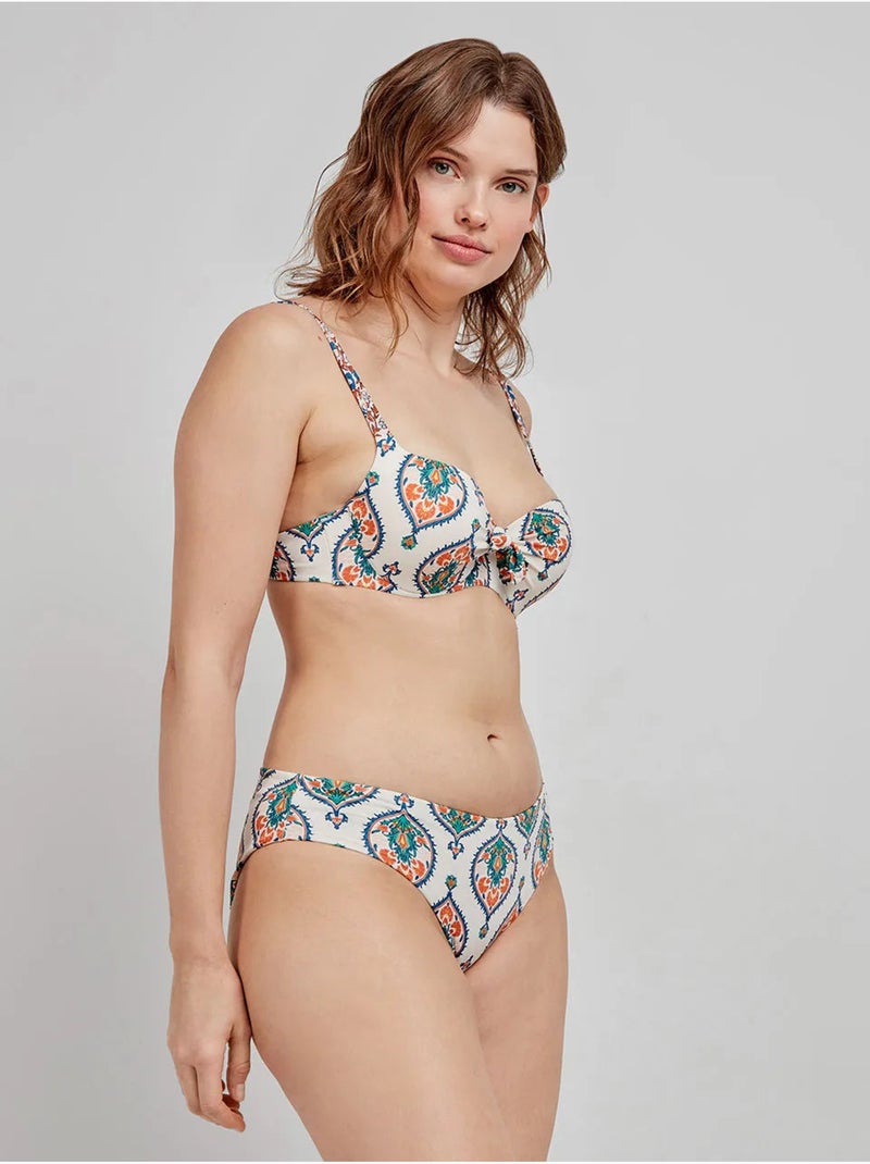 Braga bikini clásica reversible con estampado arabesco Multicolor - Kiabi