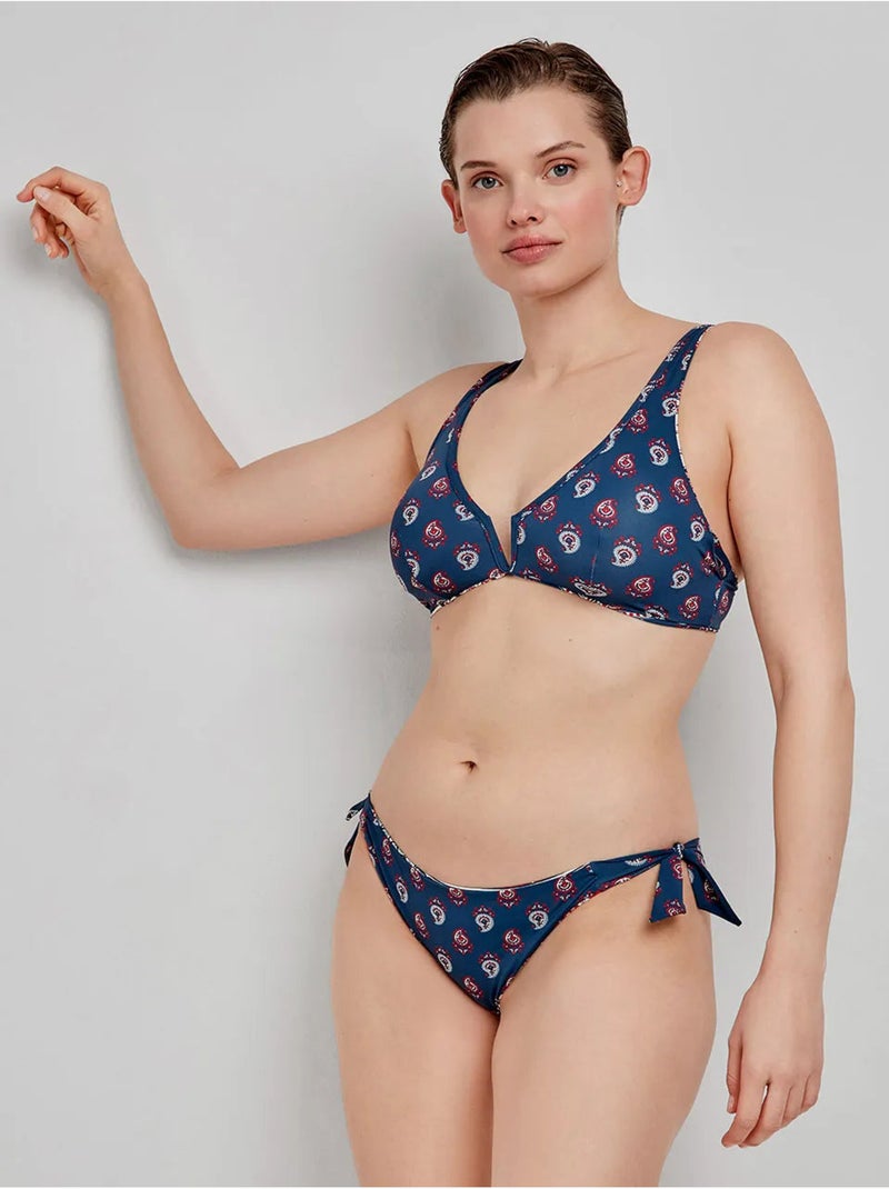 Braga bikini clásica reversible y ajustable con estampado étnico Multicolor - Kiabi