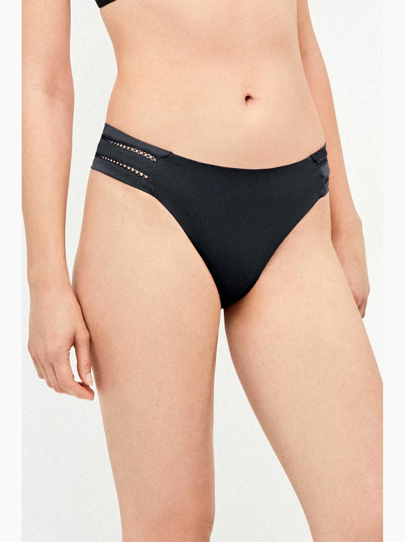 Braga bikini con detalle calado en laterales Negro - Kiabi