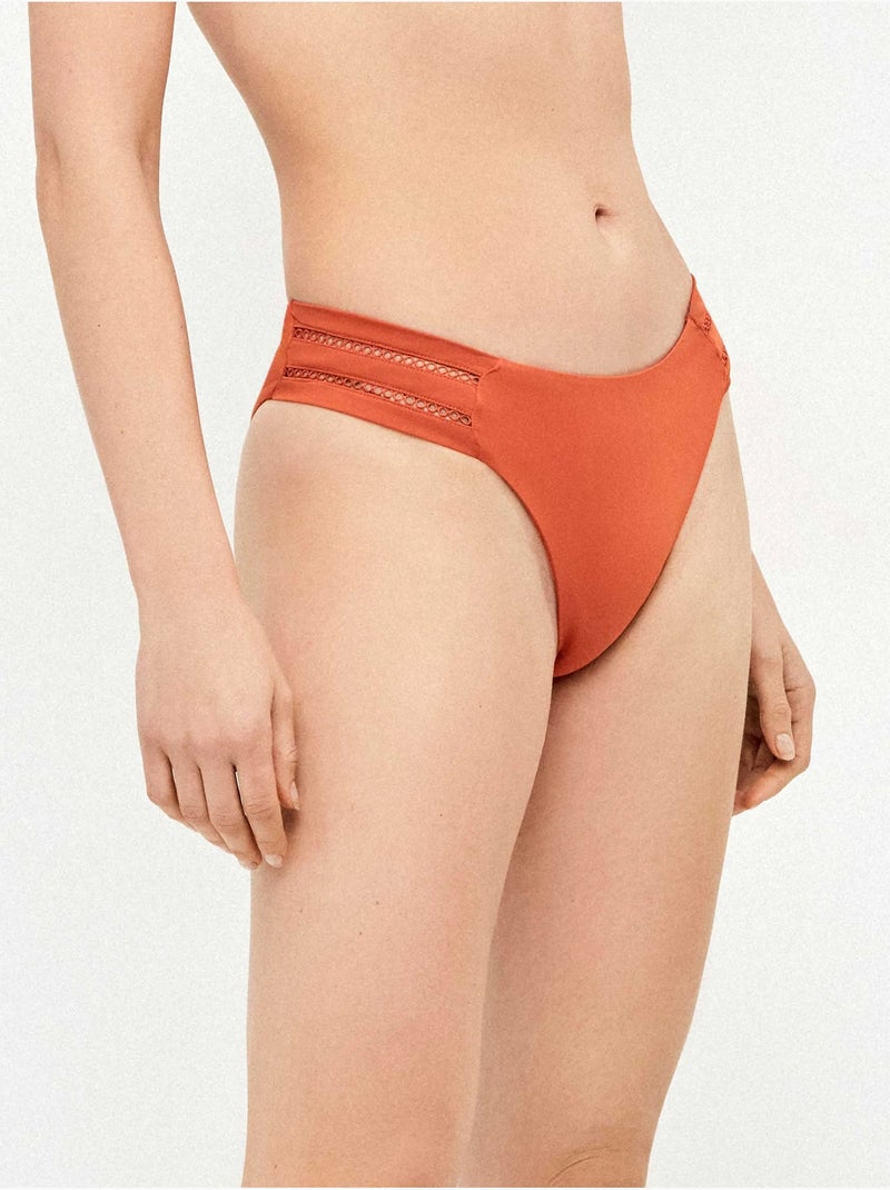 Braga bikini con detalle calado en laterales Terracota - Kiabi