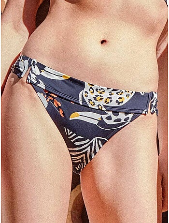 Braga bikini con detalle en cintura estampado tropical