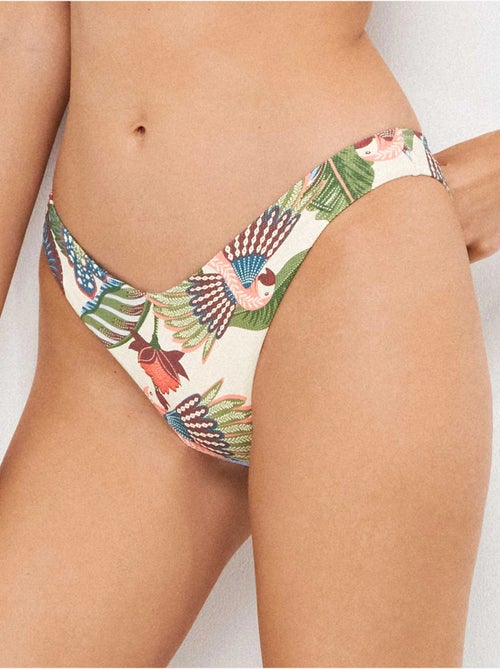 Braga bikini corte en v en tejido de piqué estampado tropical - Kiabi Braga bikini corte en v en tejido de piqué estampado tropical - Kiabi