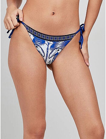 Braga bikini estampada ajustable con lazo en laterales