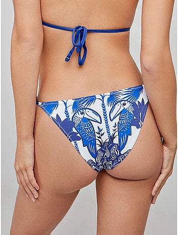 Braga bikini estampada ajustable con lazo en laterales