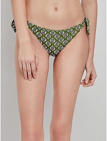 Braga bikini estampada ajustable en laterales con lazo