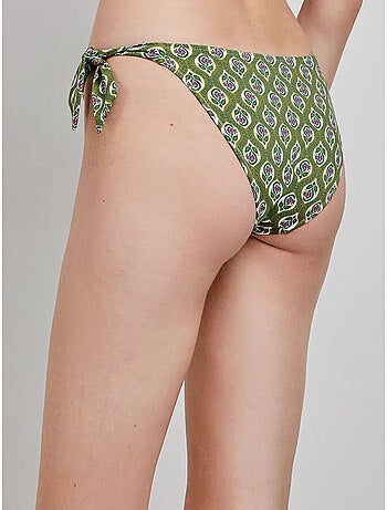 Braga bikini estampada ajustable en laterales con lazo