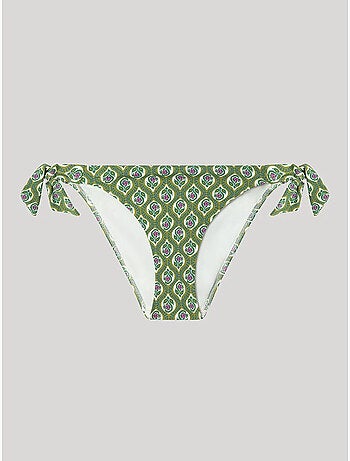 Braga bikini estampada ajustable en laterales con lazo