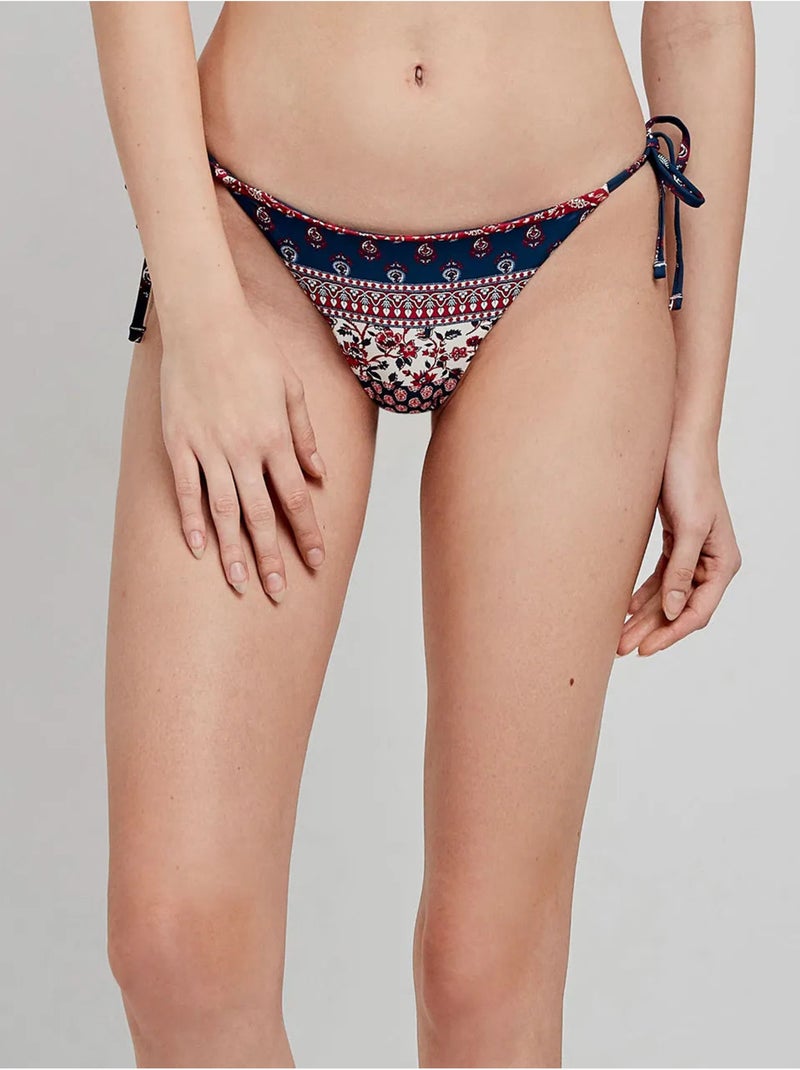 Braga bikini estampada, reversible y ajustable con tiras laterales Multicolor - Kiabi