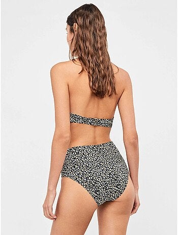 Braga bikini multiposición en tejido estampado animal print