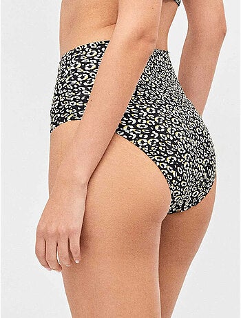 Braga bikini multiposición en tejido estampado animal print