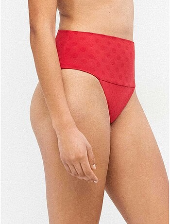 Braga bikini multiposición en tejido jacquard de lunares
