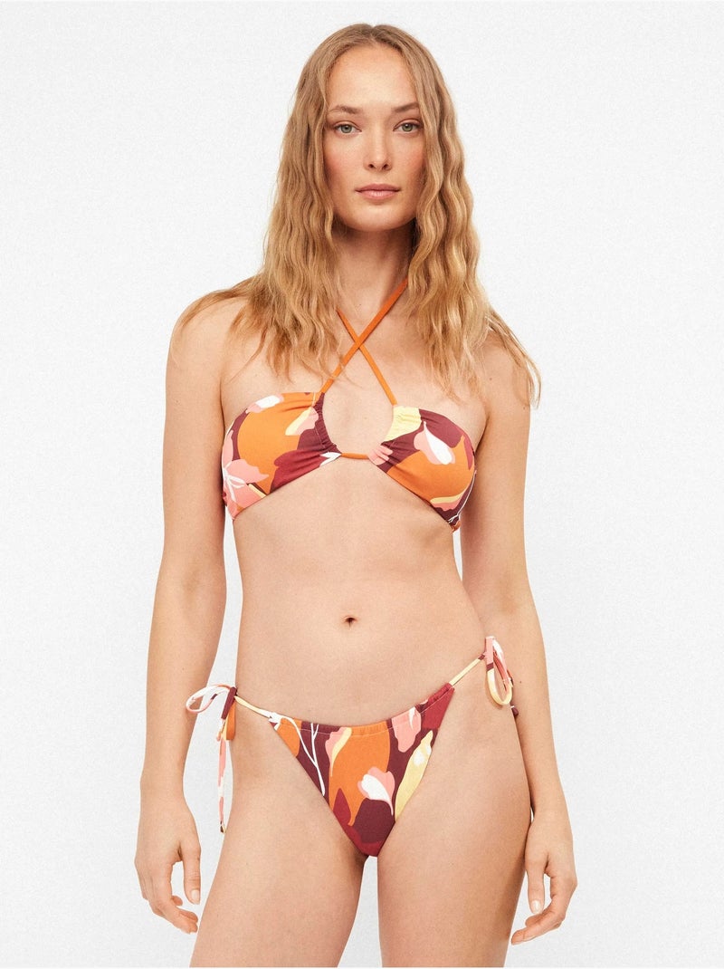Braga bikini tiras ajustable estampado geométrico Multicolor - Kiabi