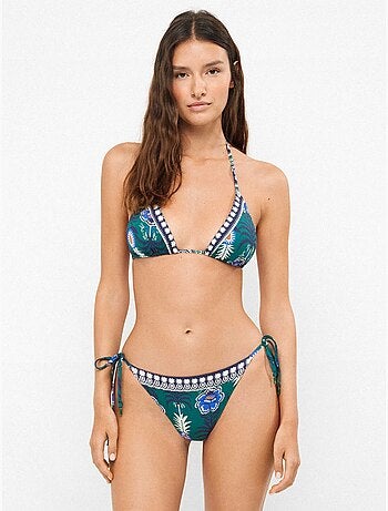Braga bikini tiras ajustable estampado tropical