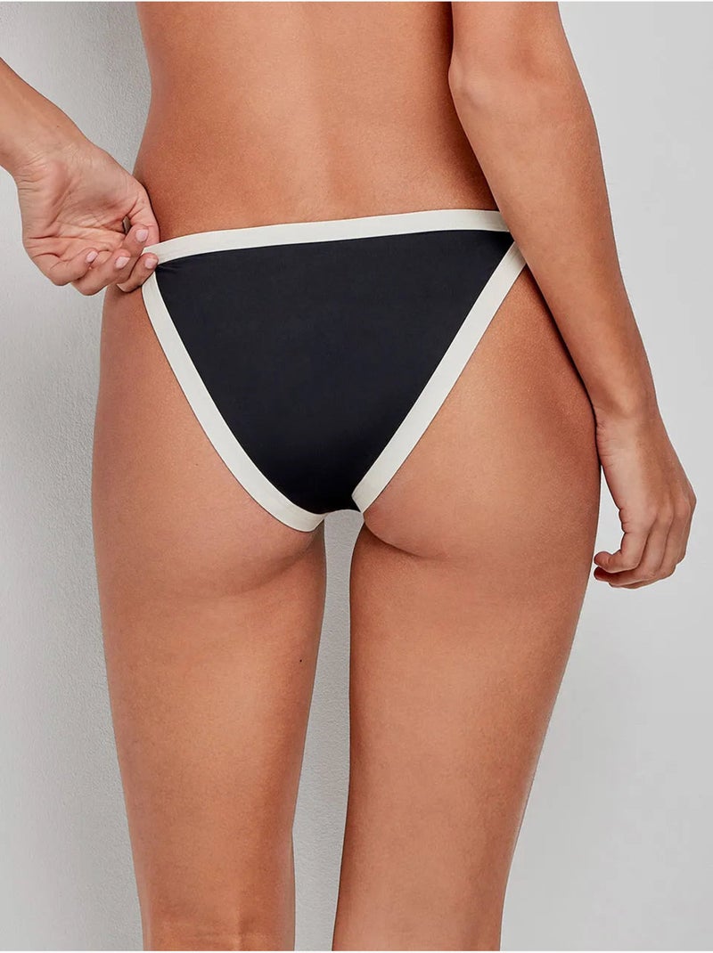 Braga bikini tiras bicolor con vivos a contraste Negro - Kiabi
