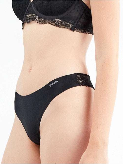 Braga brasile?a sin costuras en tejido de microfibra y encaje - Kiabi