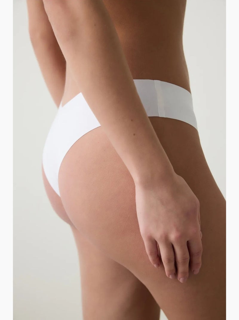 Braga brasileña invisible con corte láser y forma en v penti Blanco roto - Kiabi