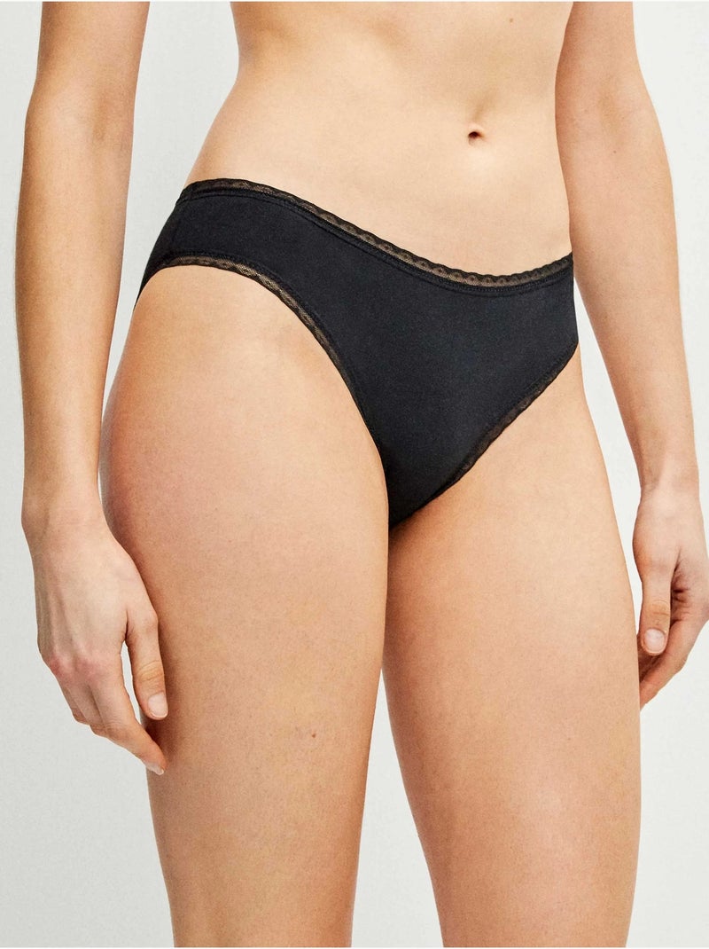 Braga clásica con algodón y detalle de plumetti Negro - Kiabi