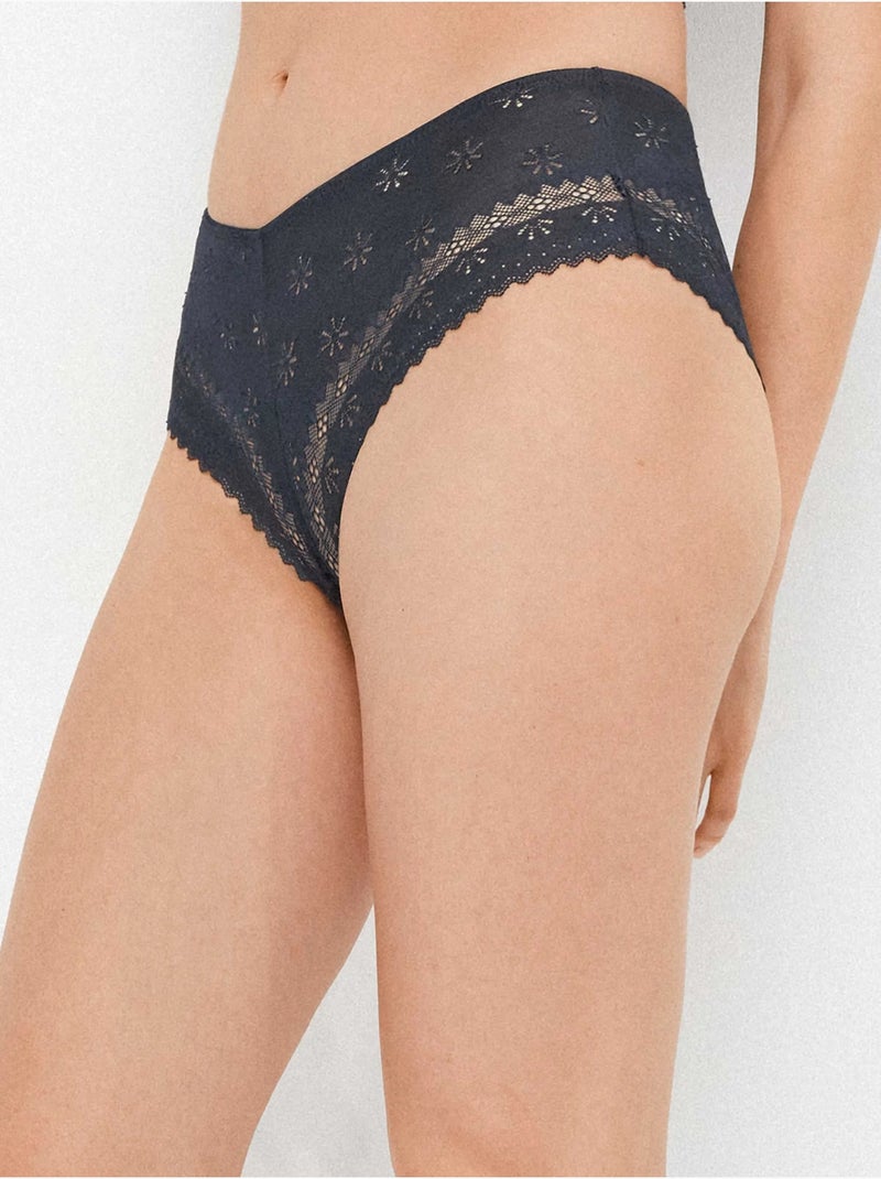 Braga culotte de encaje floral Negro - Kiabi