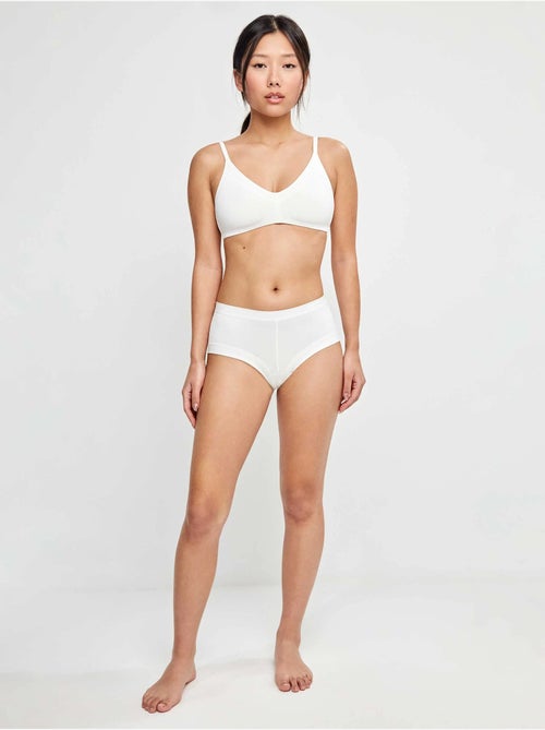 Braga culotte de microfibra con higiénico 100% algodón - Kiabi