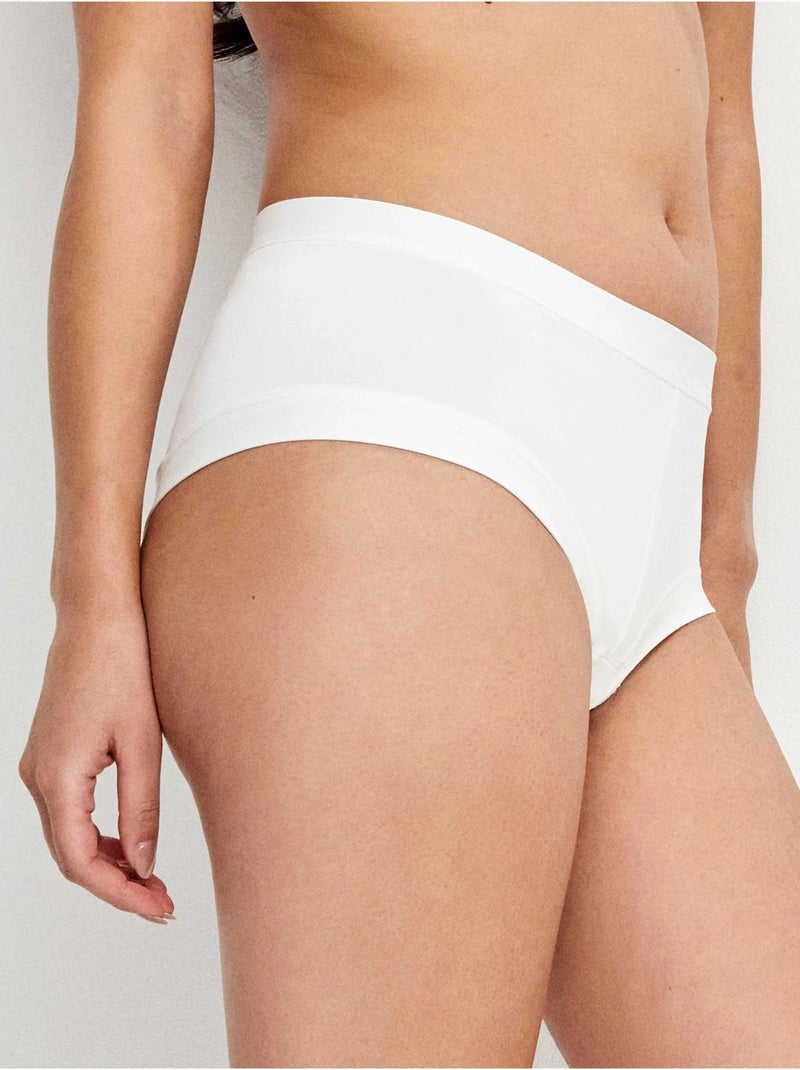 Braga culotte de microfibra con higiénico 100% algodón Blanco - Kiabi
