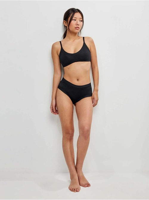 Braga culotte de microfibra con higiénico 100% algodón - Kiabi