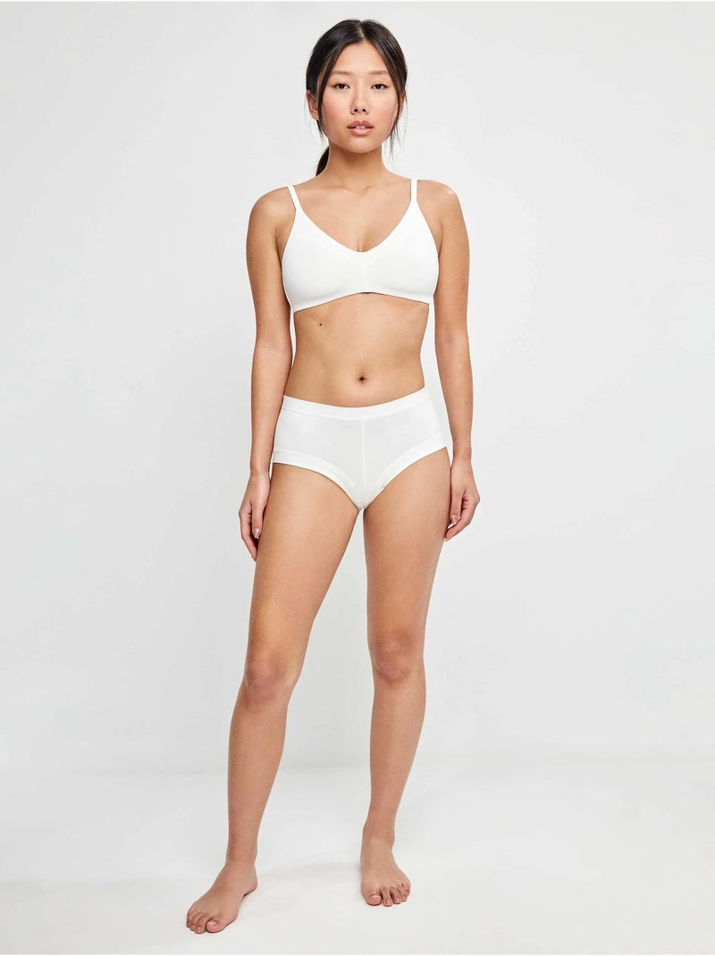 Braga culotte de microfibra con higi?nico 100% algod?n Blanco - Kiabi
