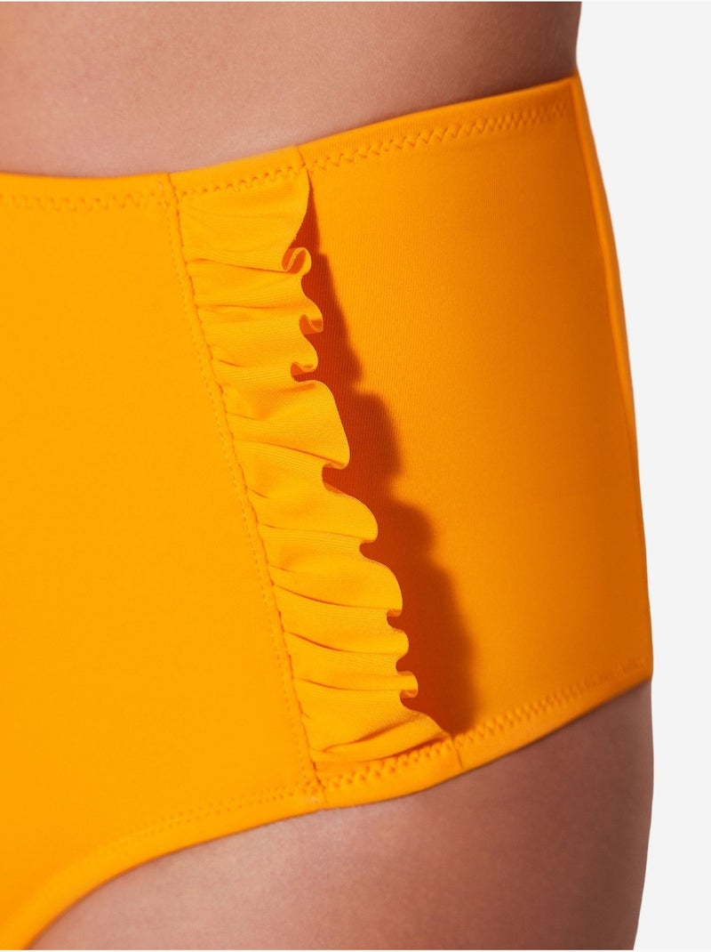 Braga de bikini alta con volantes penti Naranja - Kiabi